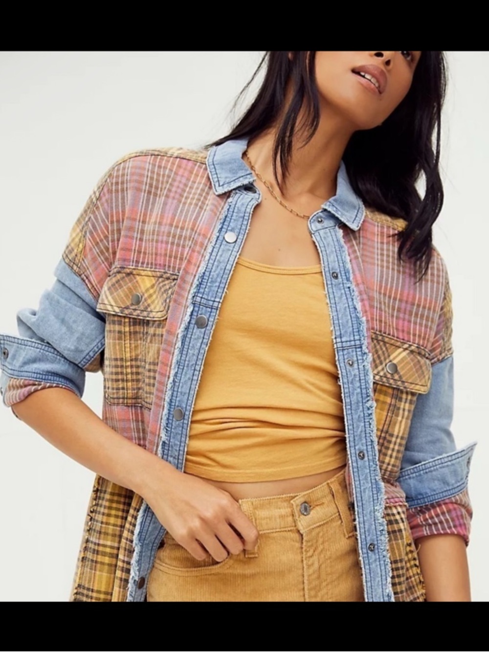 Sedona Plaid Tunic Plaid Duster Shirt Dress S - Picture 3 of 12